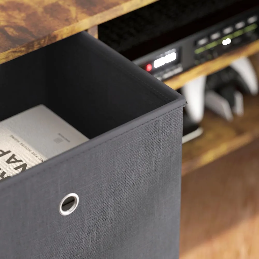 2 Drawer 2 Shelf TV Unit - Brown