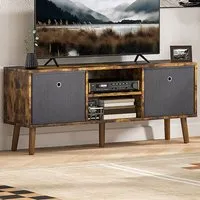 2 Drawer 2 Shelf TV Unit - Brown