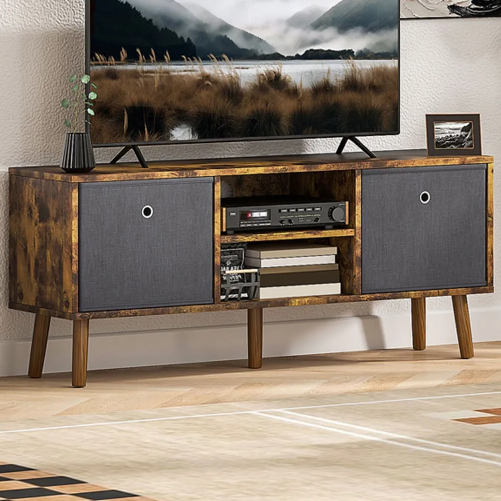 2 Drawer 2 Shelf TV Unit - Brown image