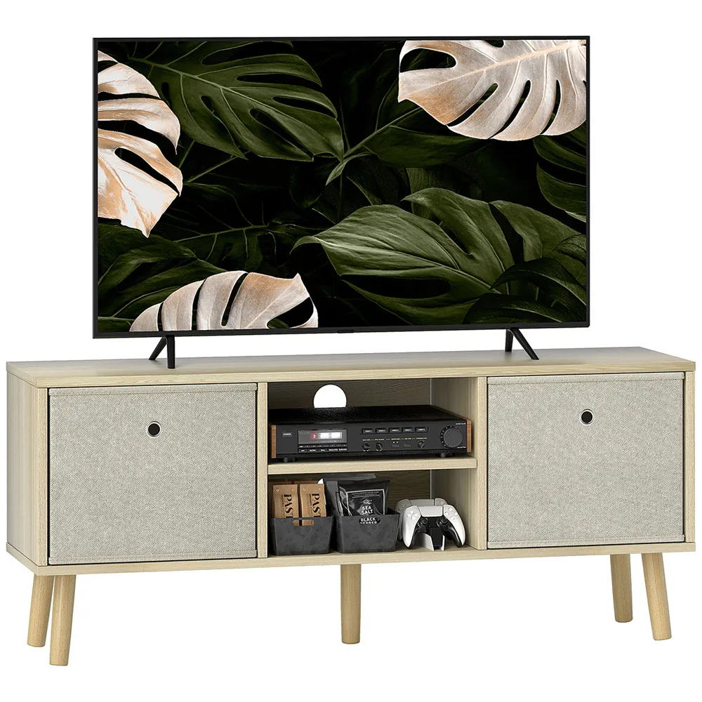 2 Drawer 2 Shelf TV Unit - Natural