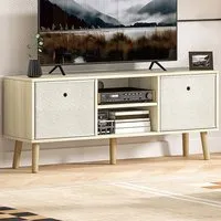 2 Drawer 2 Shelf TV Unit - Natural