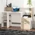 2 Drawer 3 Shelf Multi Storage Workstation Desk - White, Oak
