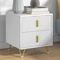 2 Drawer Bedside Table - White