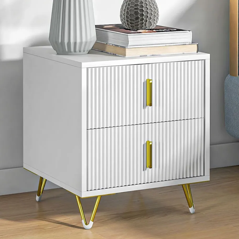 2 Drawer Bedside Table - White image