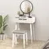 2 Drawer Dressing Table Set with Mirror and Stool - White
