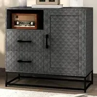 2 Drawer Storage Cabinet with Adjustable Shelf - Grey