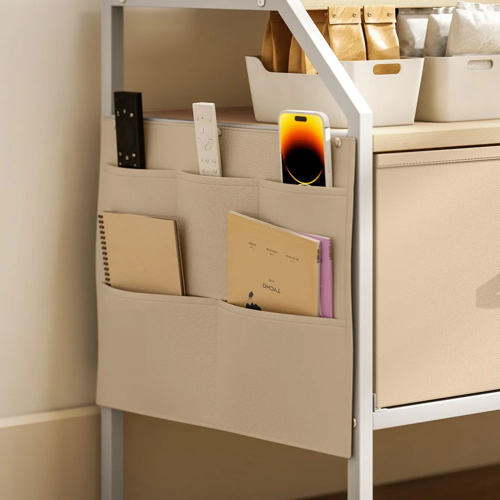 2 Drawer TV Unit with Storage - Natural Brown