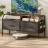 2 Drawer TV Unit with Storage - Rustic Brown