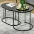 2 Piece Round and Oblong Nesting Table Set - Black