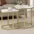 2 Piece Round and Oblong Nesting Table Set - White