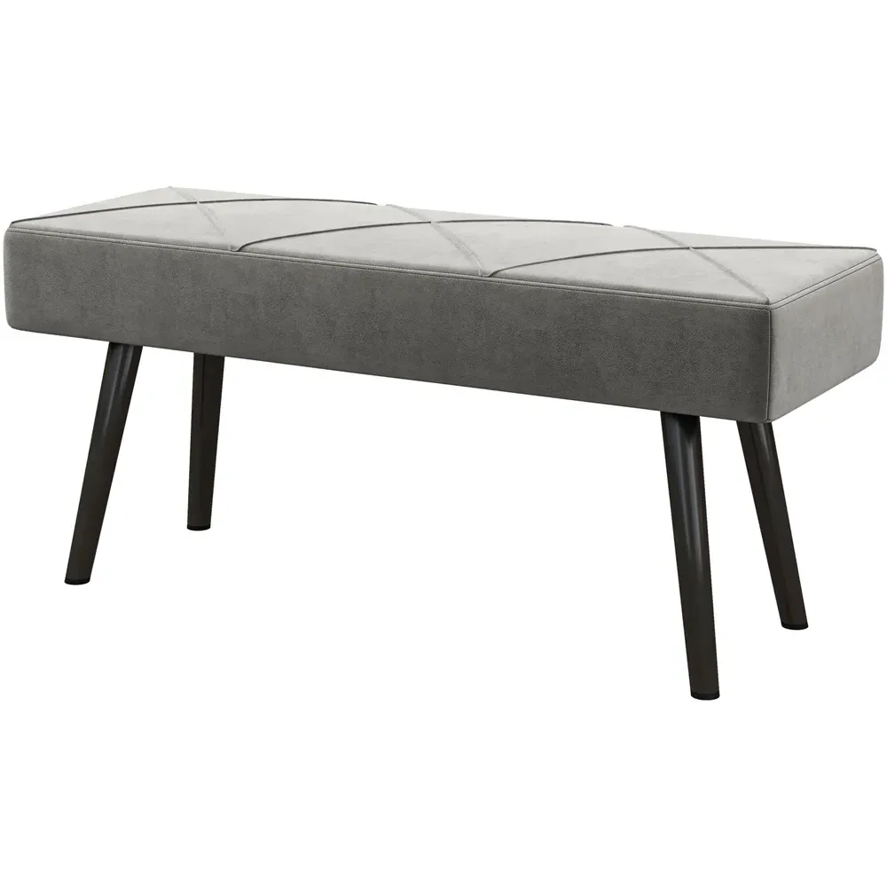2-Seater Bed End Bench - Grey