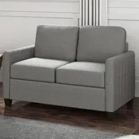 2-Seater Channel Tufted Sofa - Grey, Fabric