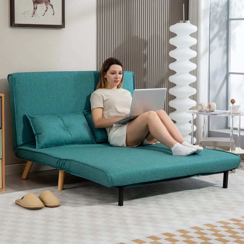 2-Seater Click Clack Sofa Bed - Green