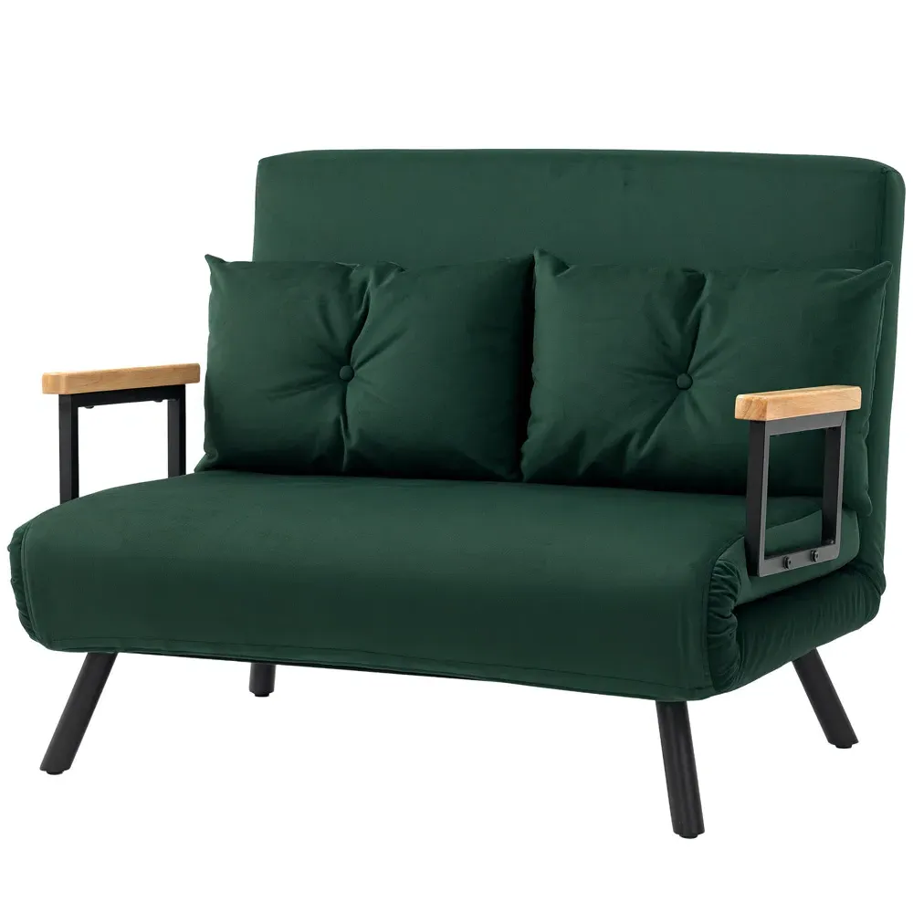 2-Seater Click Clack Sofa Bed - Green