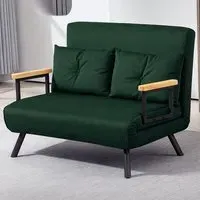 2-Seater Click Clack Sofa Bed - Green