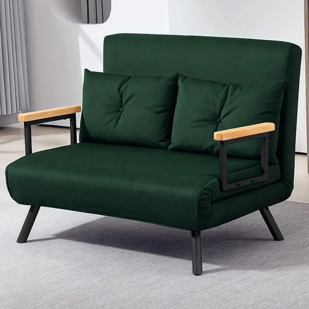 2-Seater Click Clack Sofa Bed - Green image
