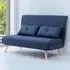 2-Seater Click Clack Sofa Bed with Storage - Dark Blue