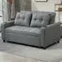 2-Seater Convertible Pull Out Sofa Bed - Grey