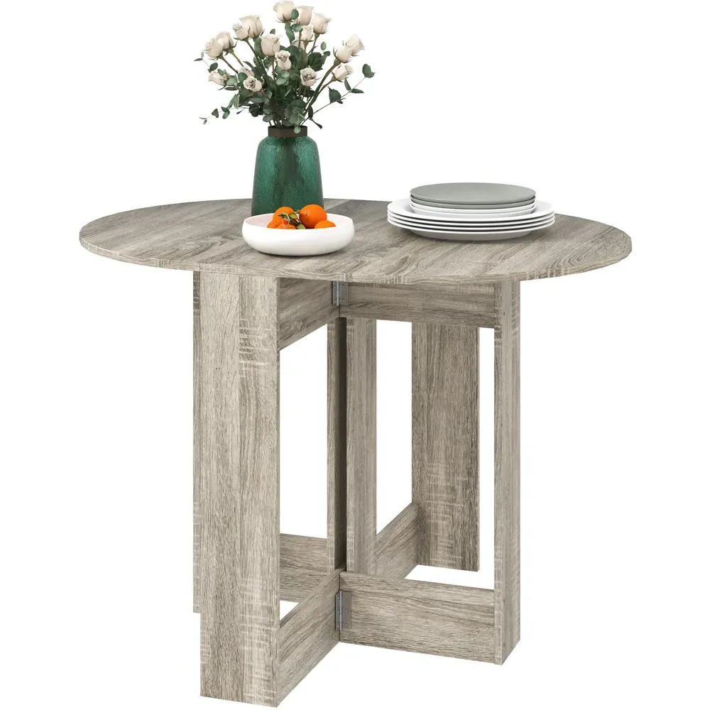 2-Seater Drop Leaf Dining Table - Grey