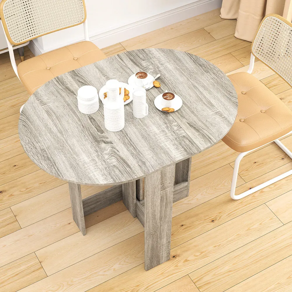 2-Seater Drop Leaf Dining Table - Grey