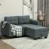 2-Seater L-Shaped Sofa with Storage - Grey