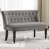 2-Seater Lounger Sofa with Wingback Design - Grey, Velvet