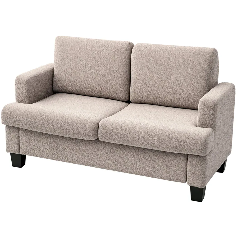 2-Seater Loveseat Sofa - Brown, Chenille