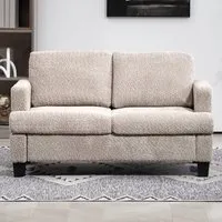 2-Seater Loveseat Sofa - Brown, Chenille