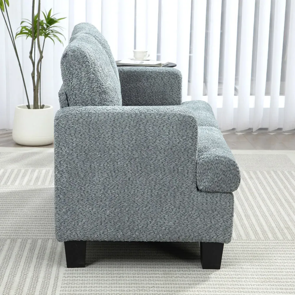 2-Seater Loveseat Sofa - Grey, Chenille