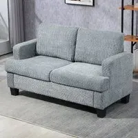 2-Seater Loveseat Sofa - Grey, Chenille