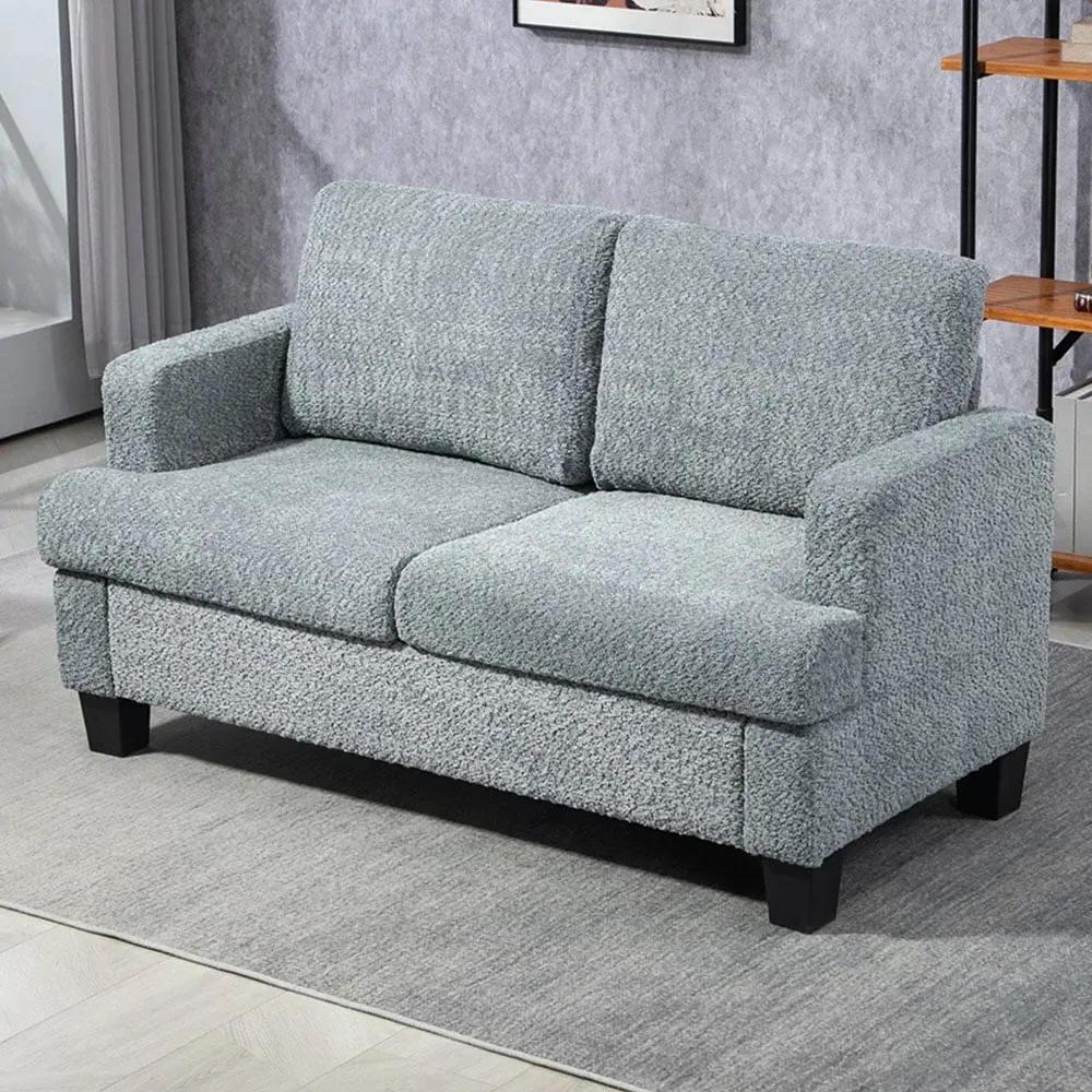 2-Seater Loveseat Sofa - Grey, Chenille