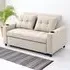 2-Seater Pull Out Sofa Bed with Pockets - Beige
