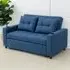 2-Seater Pull Out Sofa Bed with Storage - Blue