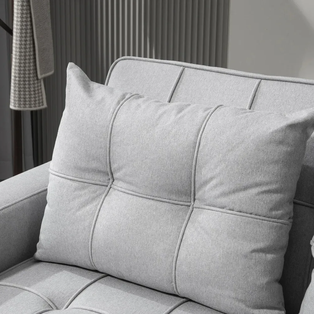 2-Seater Pull Out Sofa Bed with Storage - Grey