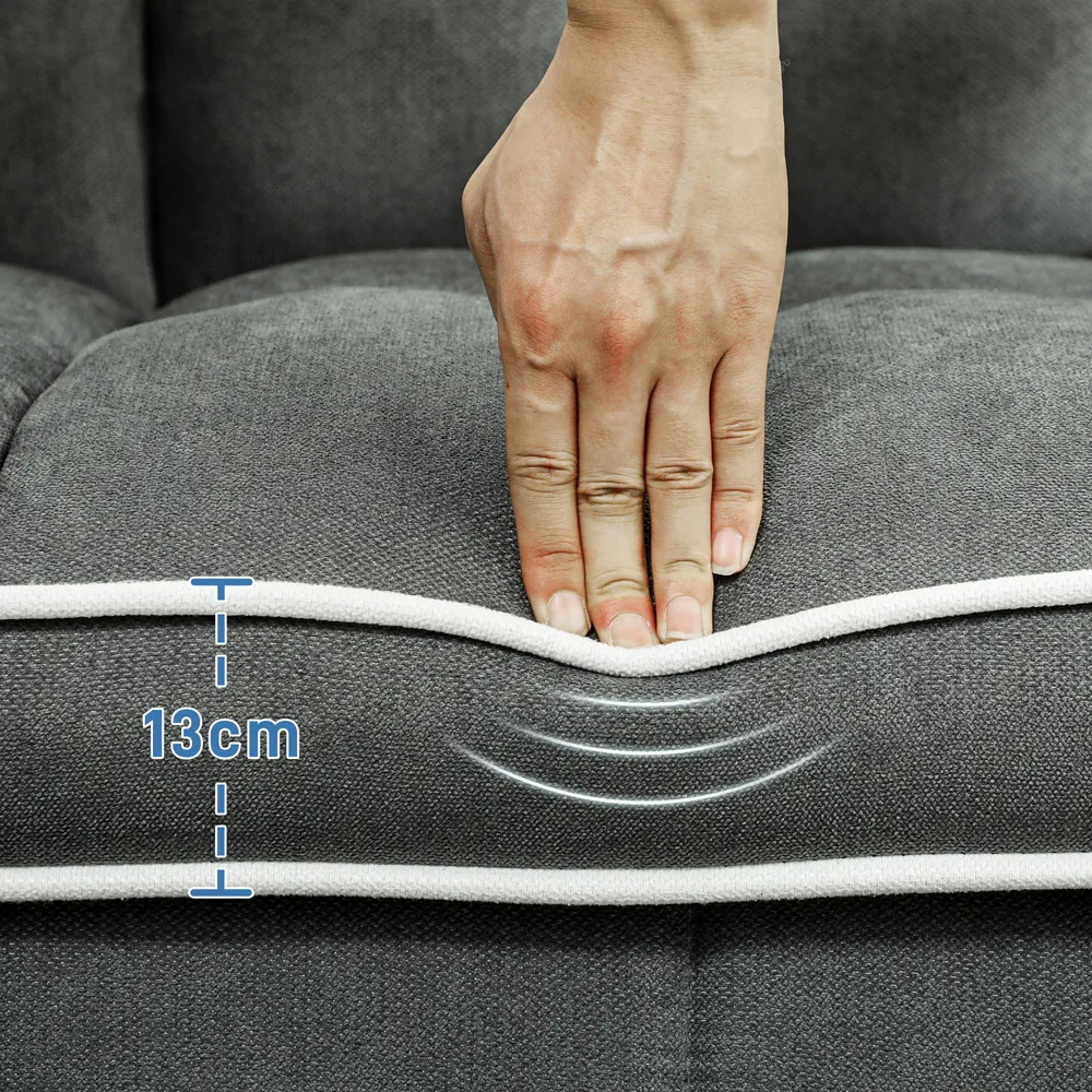 2-Seater Pull Out Sofa Bed with Storage - Grey