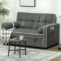 2-Seater Pull Out Sofa Bed with Storage - Grey