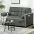 2-Seater Pull Out Sofa Bed with Storage - Grey