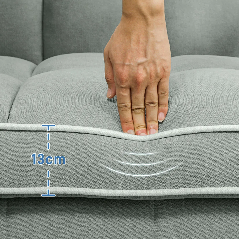 2-Seater Pull Out Sofa Bed with Storage - Light Grey