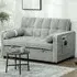 2-Seater Pull Out Sofa Bed with Storage - Light Grey