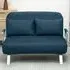 2-Seater Sofa Bed with Pillows - Blue, Fabric