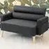 2-Seater Sofa - Black, Faux Leather