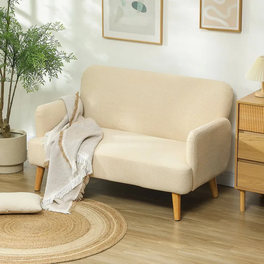 2-Seater Sofa - Cream, Velvet
