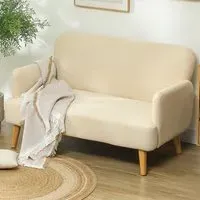 2-Seater Sofa - Cream, Velvet