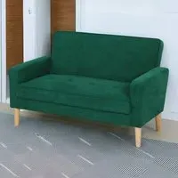 2-Seater Sofa - Green, Velvet