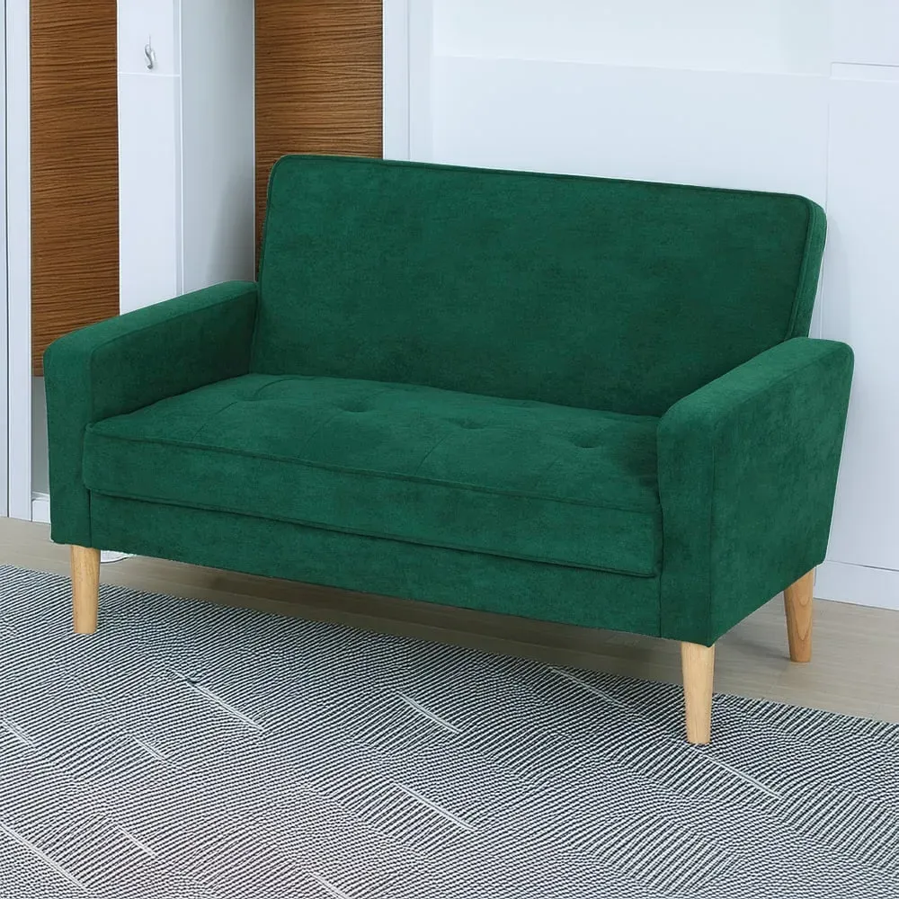 2-Seater Sofa - Green, Velvet
