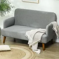 2-Seater Sofa - Grey, Velvet