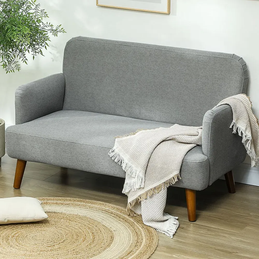 2-Seater Sofa - Grey, Velvet