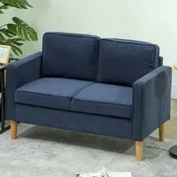 2-Seater Sofa with Storage - Blue, Corduroy