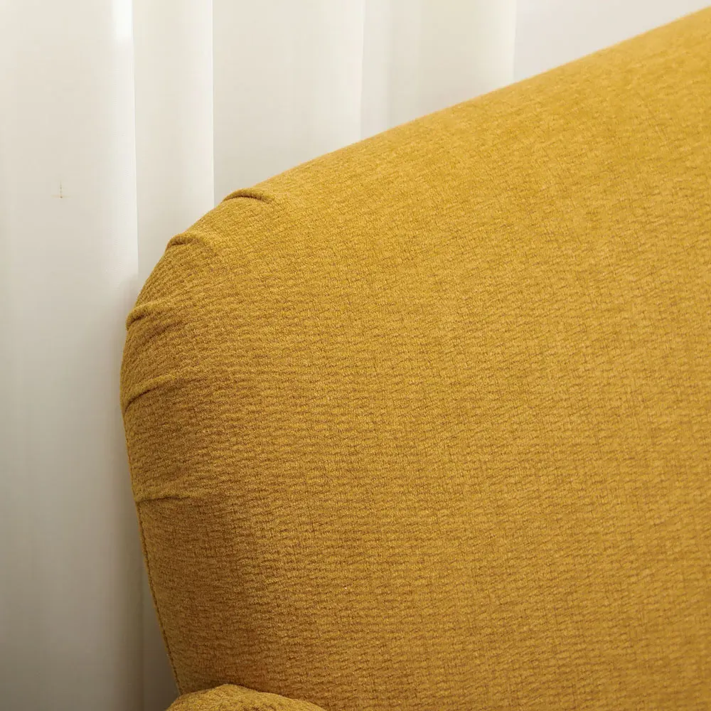 2-Seater Sofa with Thick Padding - Yellow, Velvet