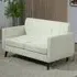 2-Seater Tufted Sofa - Cream, Linen Feel Fabric